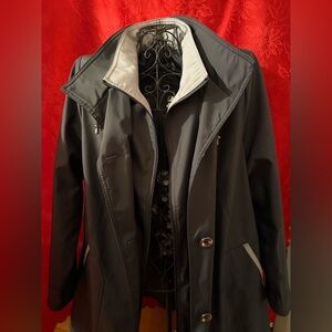 Elegant Black and Gray Trench Coat